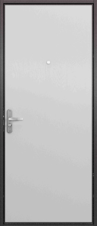 Дверь входная СЛИМ ЭКО Шоколад букле / Гладкий дуб белый 2050*960*50 мм, ЛЕВАЯ