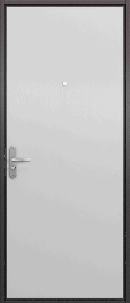 Дверь входная СЛИМ ЭКО Шоколад букле / Гладкий дуб белый 2050*860*50 мм, ЛЕВАЯ