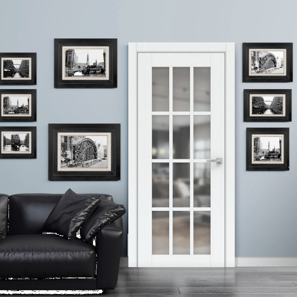 Дверь межкомнатная остекленная Бизнес Парк СОФИТА 3,  цвет - Арктик, стекло - Сатинат, 600*2000 мм