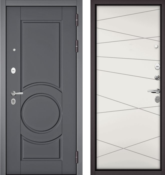 Входная дверь МАСТИНО TRUST MASS 6 Оскуро / 130 Белый софт