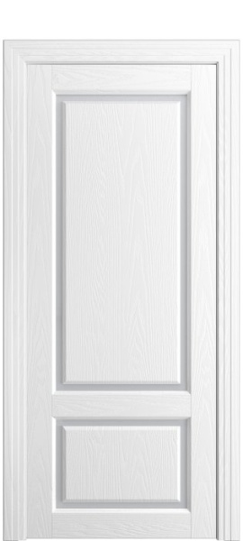 Дверь межкомнатная Порта Алекс СОЛО 3 Белоснежный шпон, стекло сатин светлый