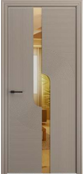 Дверь межкомнатная Порта Алекс СОЛО 6 Латте эмаль, стекло Зеркало бронза