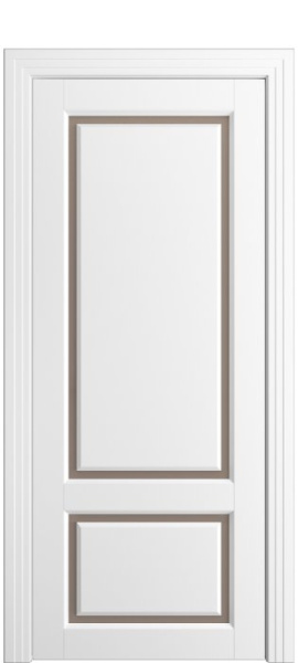 Дверь межкомнатная Порта Алекс СОЛО 3 Белоснежная эмаль, стекло сатин бронза