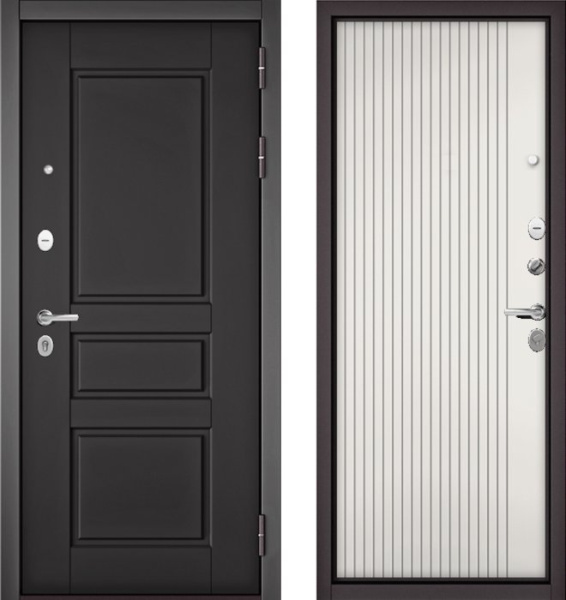 Входная дверь МАСТИНО TRUST MASS 2 Графит софт / 161 Белый матовый Белый софт