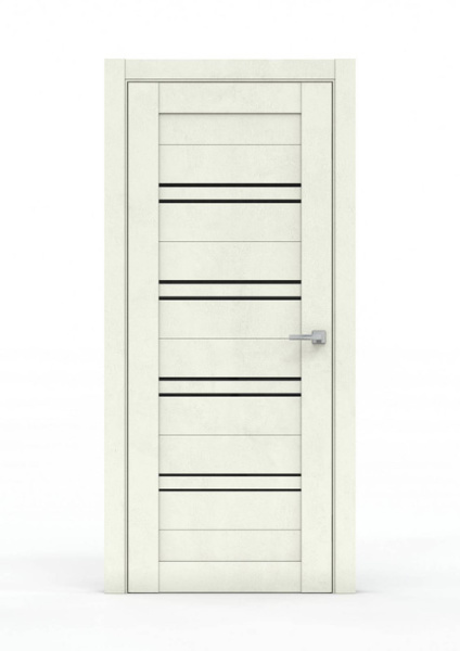 Дверь межкомнатная Бизнес Парк КРИСТАЛ 51 Стекло зеркальное ПВХ Крем бетон 600*2000 мм