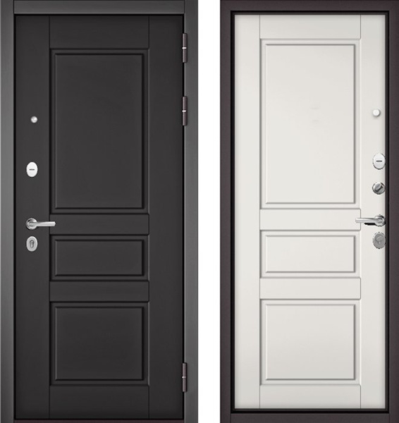 Входная дверь МАСТИНО TRUST MASS 2 Графит софт / D-2 Белый софт