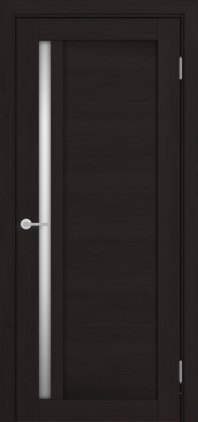 Дверь межкомнатная со стеклом сатин белый Бизнес Парк ПРОФИЛЬ 8 Лиственница темная 600*2000 мм