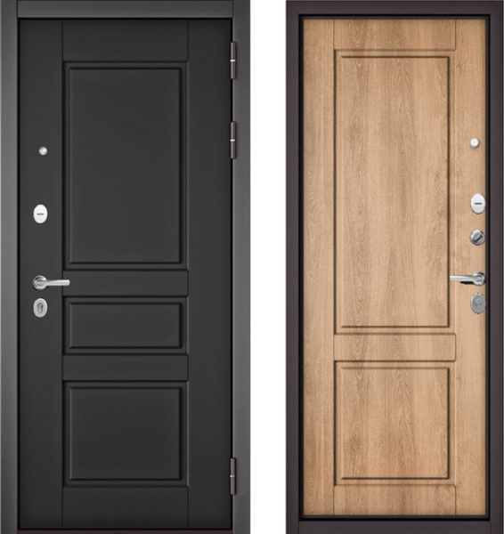 Входная дверь МАСТИНО TRUST MASS 2 Графит софт / D-1 Дуб шале натуральный