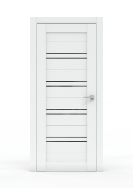 Дверь межкомнатная остекленная Бизнес Парк КРИСТАЛ 51,  цвет - Белый Софт, стекло зеркальное 600*2000 мм