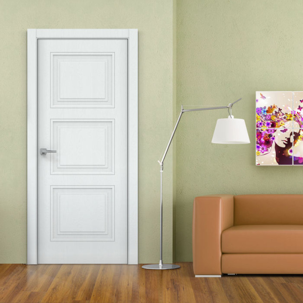 Дверь межкомнатная глухая Бизнес Парк Piramida 2 цвет Арктик 600*2000 мм без замка и петель