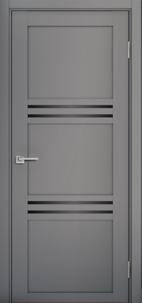 Дверь межкомнатная остекленная Бизнес Парк КРИСТАЛ 97,  цвет - Серый Софт, стекло - Лакобель черная 600*2000 мм