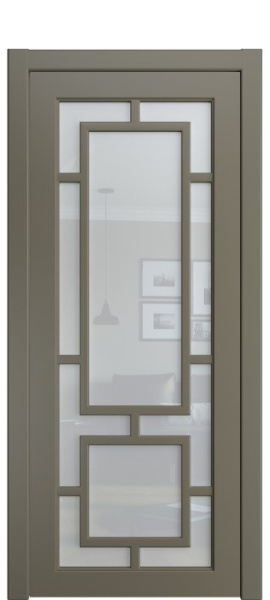 Дверь межкомнатная Порта Алекс СОЛО 1 Дюна эмаль, стекло прозрачное