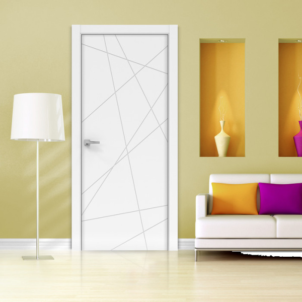 Дверь межкомнатная глухая Бизнес Парк ЛАЙН 4, Белая, 800*2000 мм
