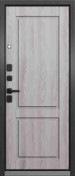 Дверь входная ТРАСТ ЭКО PP, Антрацит букле,  МДФ Орех грецкий 9E-161 / МДФ Ясень ривьера айс 9ED-1, 2050*860*90 мм, ЛЕВАЯ