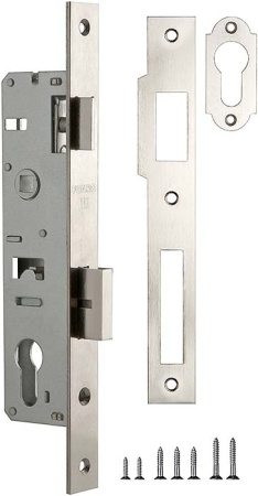 Корпус узкопрофильного замка с защелкой 153-30/85 CP (хром)