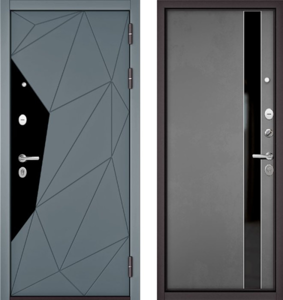 Входная дверь МАСТИНО TRUST MASS 202 Океан стронг / Si-3 Оскуро Велютто + Lakobel Black