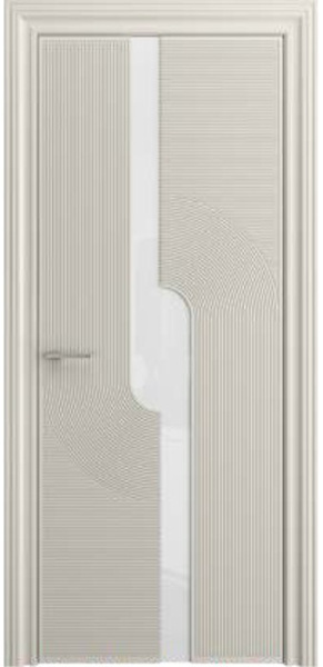 Дверь межкомнатная Порта Алекс СОЛО 6 Бежевая эмаль, стекло белое