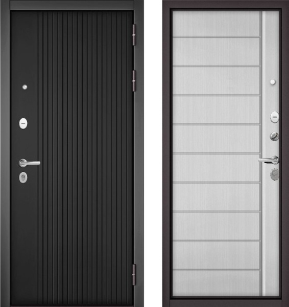 Входная дверь МАСТИНО TRUST MASS 132 Графит софт / 136 Белый ларче