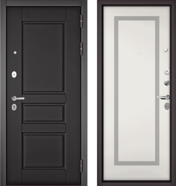 Входная дверь МАСТИНО TRUST MASS 2 Графит софт / 189 Белый матовый