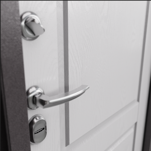 Дверь входная ТЕРМО СПЛИТ, 960*2050, Букле шоколад / дуб белый матовый, ЛЕВАЯ