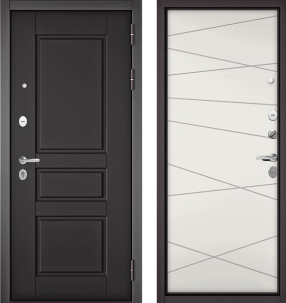 Входная дверь МАСТИНО TRUST MASS 2 Графит софт / 130 Белый софт