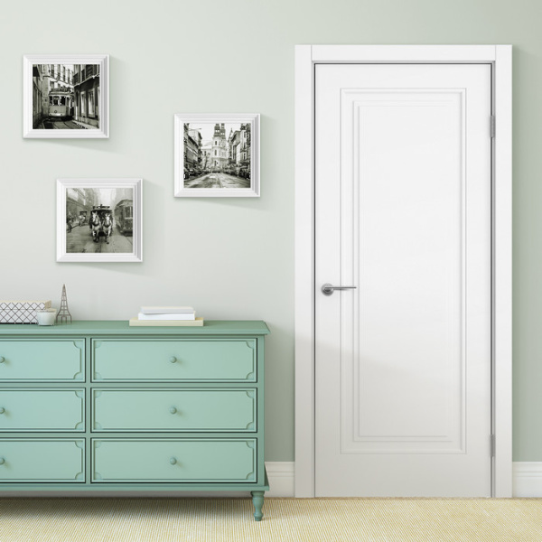 Дверь межкомнатная глухая Бизнес Парк ЛАЙН 7, Белая, 600*2000 мм