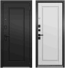 Дверь входная ТРАСТ ЭКО PP, Антрацит букле, рис. 9ED-0, Черный матовый/Эмаль белоснежная 2050*860*90 мм, ПРАВАЯ
