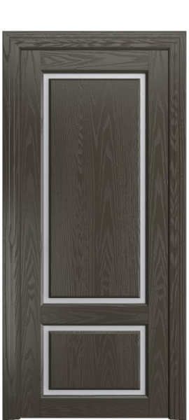 Дверь межкомнатная Порта Алекс СОЛО 3 Гриджио шпон, стекло сатин светлый